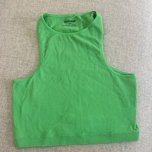 Garage Bright Green Ribbed Crop Top